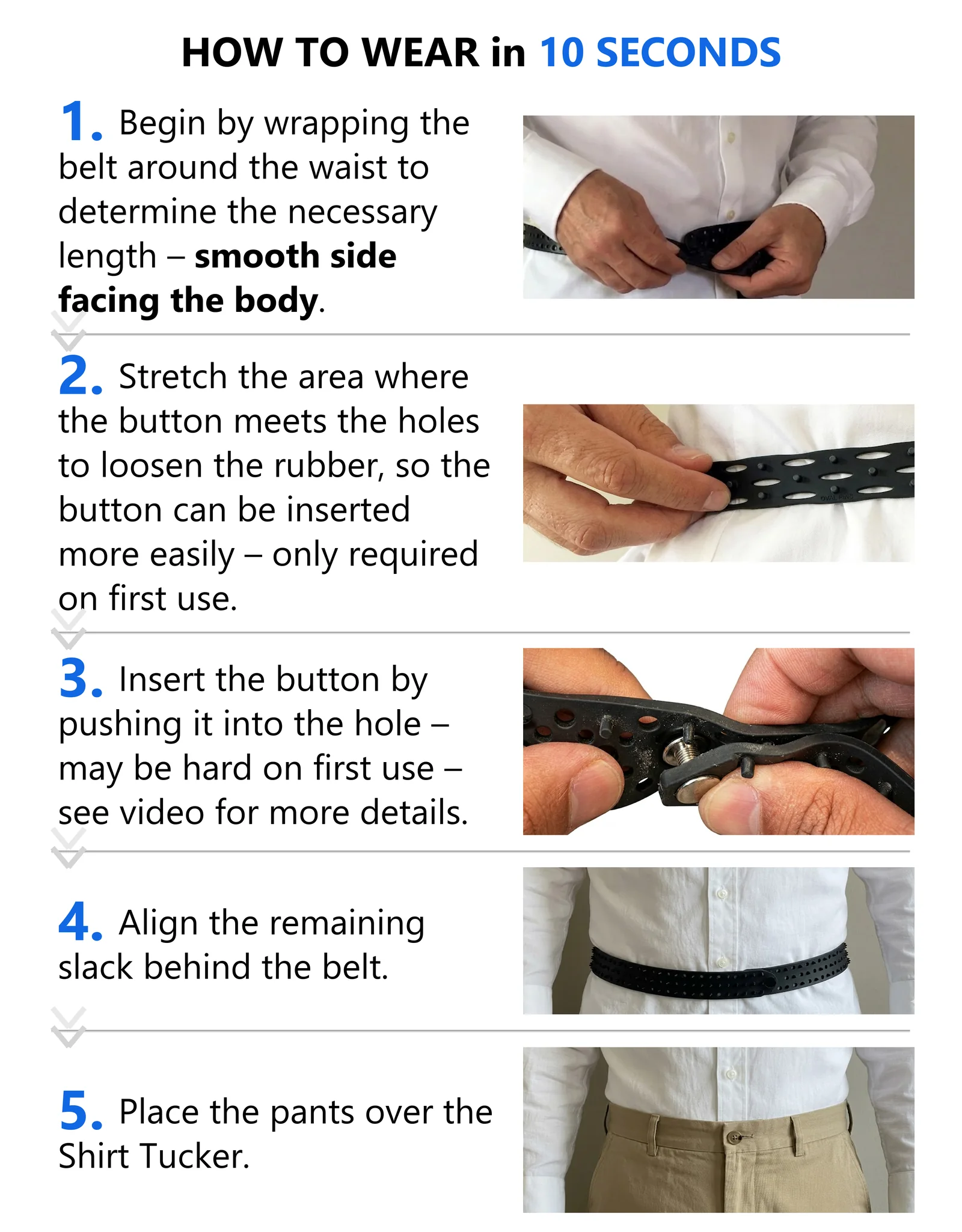 How to wear the Shirt Tucker in 10 seconds