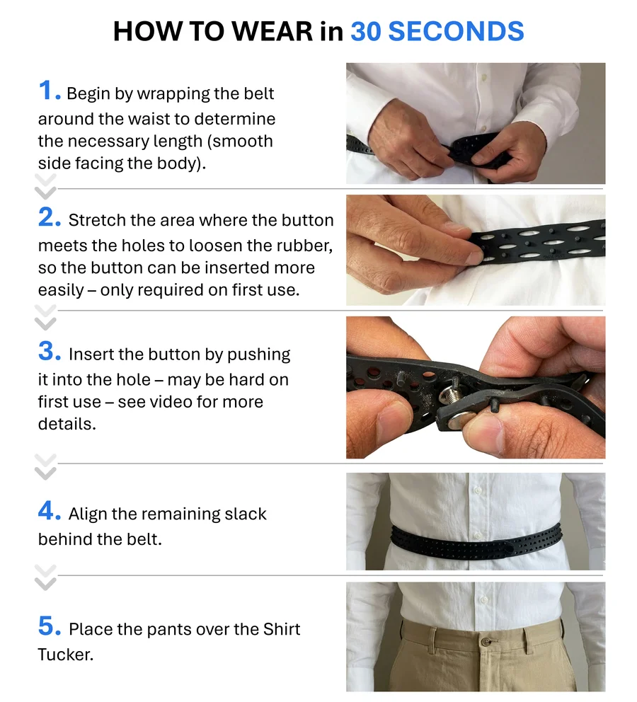 How to wear the Shirt Tucker in 10 seconds — step by step guide