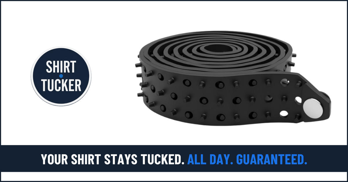 Shirt Tucker rubber belt — retail packaging