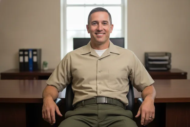 A service member in dress uniform, crisp and squared away