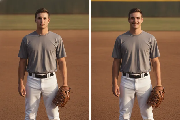 Before and after on the same player: team jersey hanging out, then tucked flat