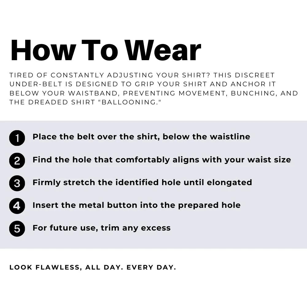 How to wear the Shirt Tucker belt
