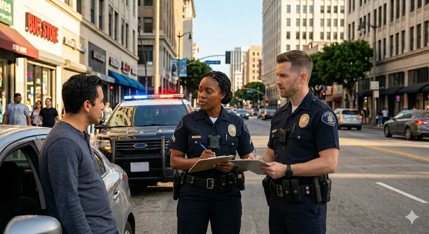 Two traffic officers in uniform, professional and inspection-ready